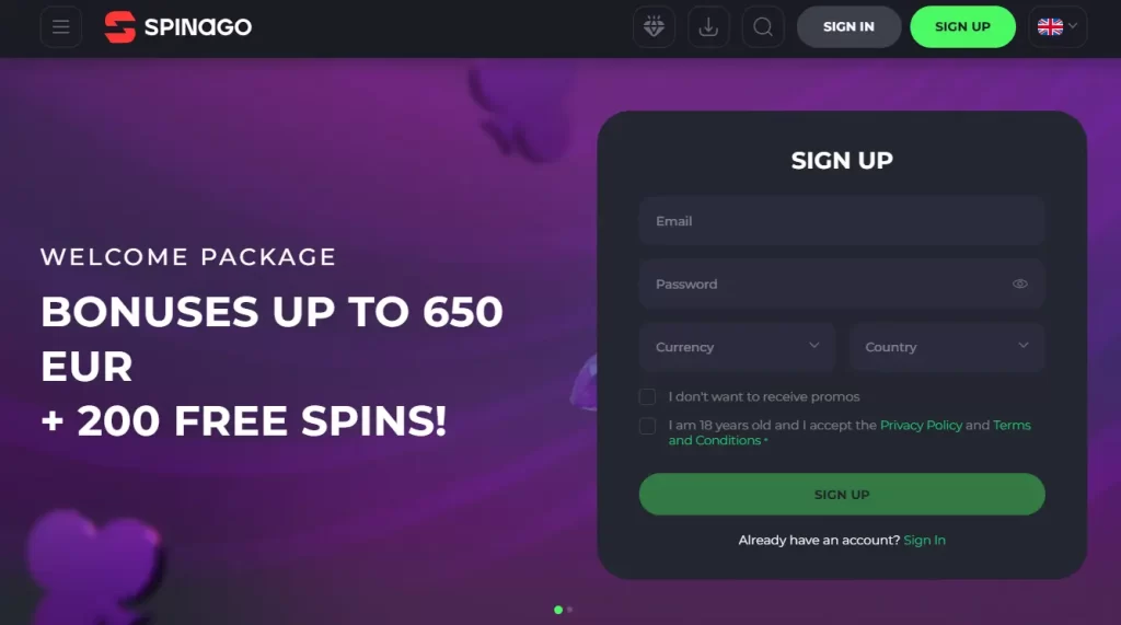 Spinago Main Page