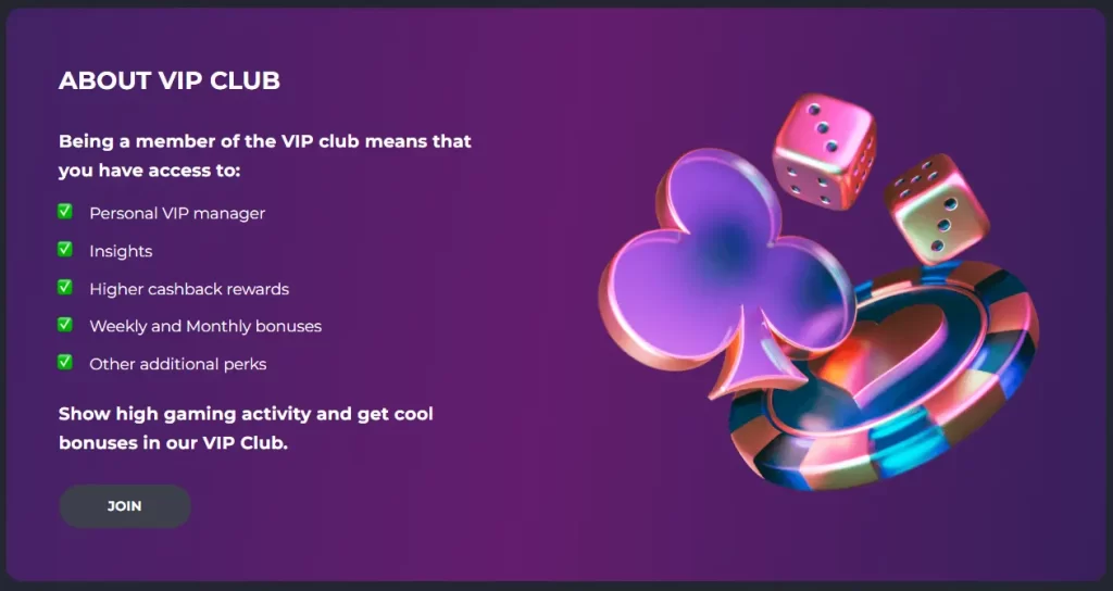 VIP Club at Spinago Australia